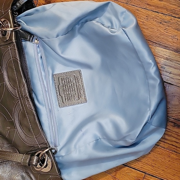 Coach LogoTote Pewter Color Career Everyday Casual - Picture 9 of 12